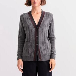 Kule The Sinclair Cashmere Cardigan Sweater Smoke Melange Size XS